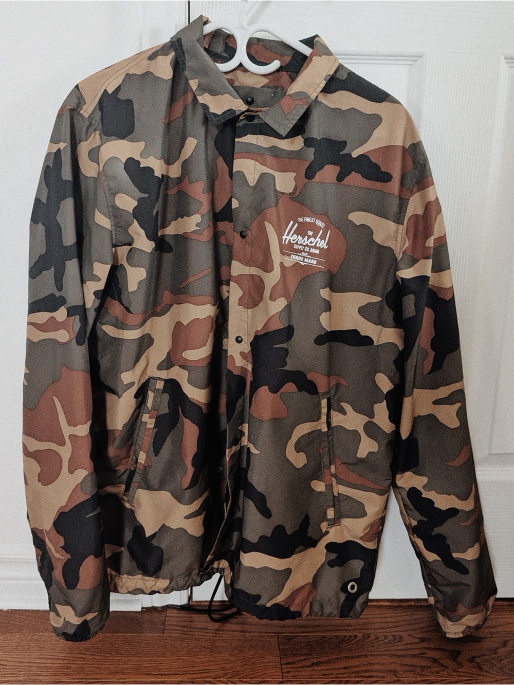 Herschel Supply Company Men's Camouflage Windbreaker Jacket - Brown & Green